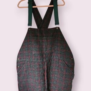 Vintage Wool Plaid Bib Overalls Adirondack Johnson Mills Men's XL